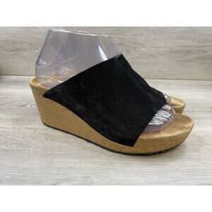 Birkenstock Papilio Namica Women's Black Suede Sandal 7 Wedge Comfort Slip On